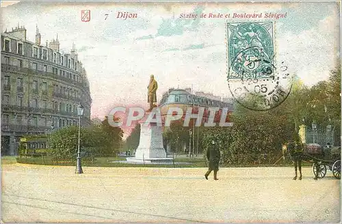 Ansichtskarte AK Dijon Statue de Rude et Boulevard Sevigne