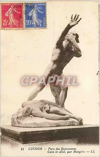 Cartes postales Luchon Parc des Quinconces Cain et Abel