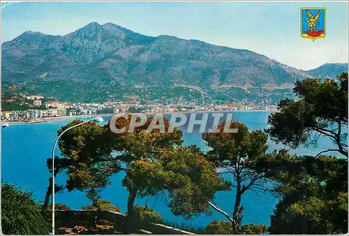 Moderne Karte La Cote d'Azur Le Cap Martin au fond Menton