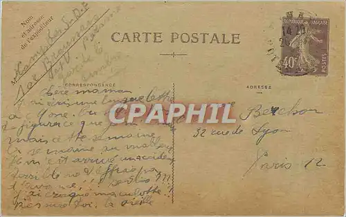 Entier Postal 40c Semeuse pour Paris