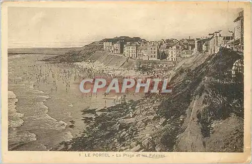 Ansichtskarte AK Le Portel La Plage et les Falaises