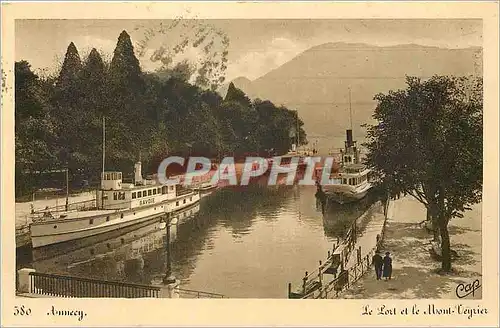 Ansichtskarte AK Annecy Le Port et le Mont Veyrier Bateaux