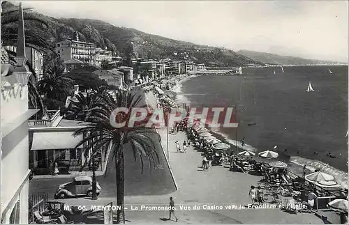 Cartes postales moderne Menton La Promenade Vue du Casino vers la Frontiere et l'Etoile