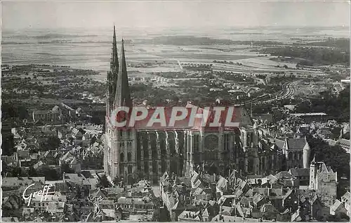 Moderne Karte Chartres La Cathedrale vue d'Avion