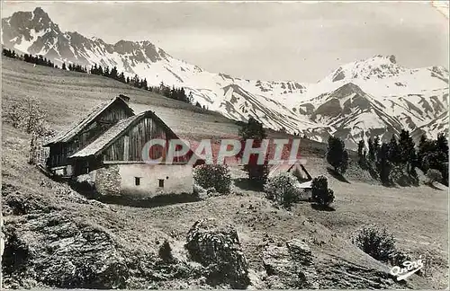 Moderne Karte Paysages Alpestres Chalets en montagne