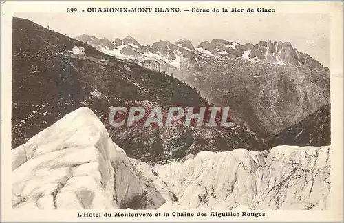 Moderne Karte Chamonix Mont Blanc Serac de la Mer de Glace