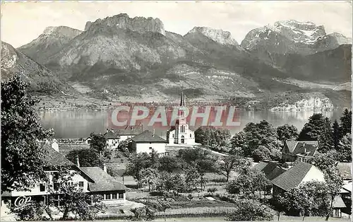 Moderne Karte Lac d'Annecy Vue generale sur Sevrier