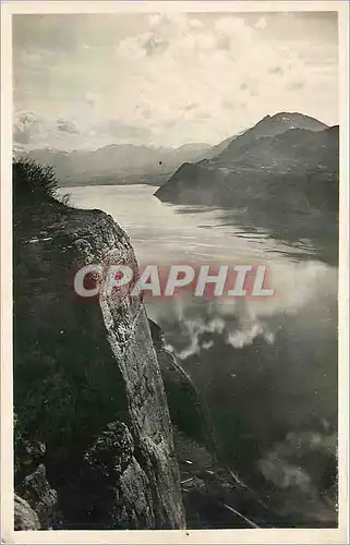 Moderne Karte Lac du Bourget Rocher de la Chambotte et Dent du Chat