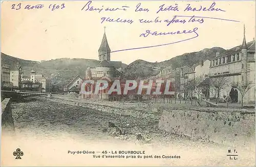 Ansichtskarte AK Puy de Dome La Bourboule Vue d'Ensemble prise du Pont des Cascades