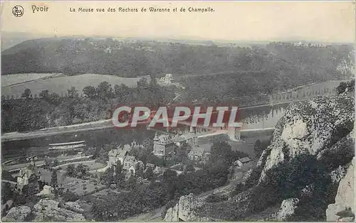Cartes postales Yvoir La Meuse vue des Rochers de Warenne et de Champalle