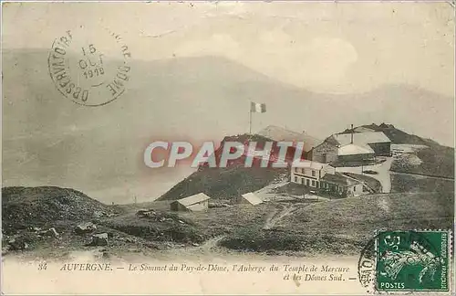 Cartes postales Auvergne Le Sommet du Puy de Dome l'Auberge du Temple de Mercure et les Domes Sud