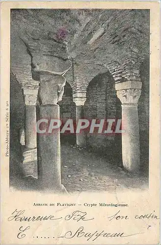 Cartes postales Abbaye de Flavigny Crypte Merovingienne