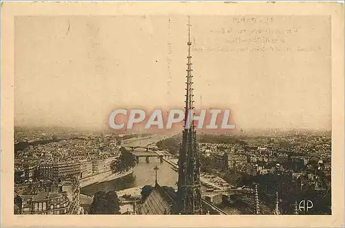 Cartes postales Paris Vue panoramique vers la Seine prise de Notre Dame