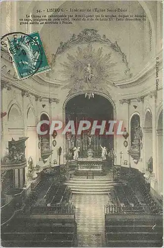 Cartes postales Lisieux Interieur de l'Eglise Saint Desir