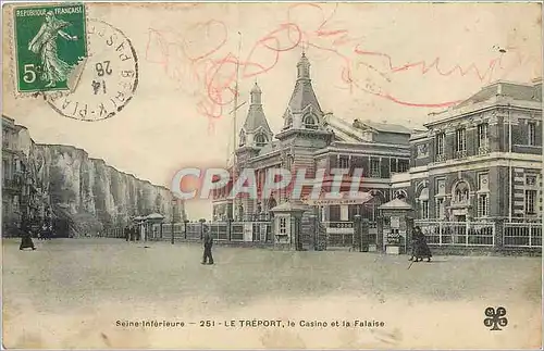 Cartes postales Seine Interieure Le Treport le Casino et la Falaise