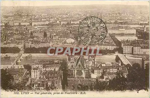 Cartes postales Lyon Vue generale prise de Fourviere