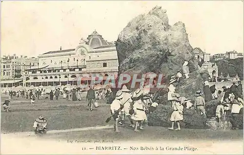 Ansichtskarte AK Biarritz Nos Bebes a la Grande Plage