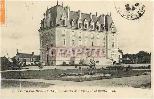 Cartes postales Azay le Rideau L et L Chateau de Gerfault Sud Ouest