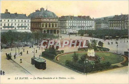 Cartes postales Le Havre La Place Gambetta et le Theatre