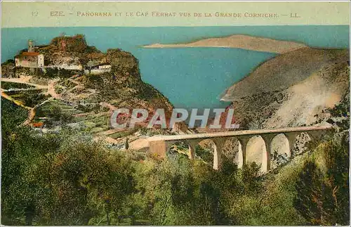 Cartes postales Eze Panorama et le Cap Ferrat vus de la Grande Corniche