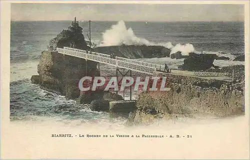 Cartes postales Biarritz Le Rocher de la Vierge La Passerelle