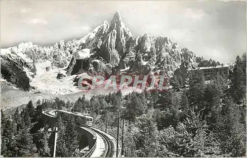 Moderne Karte Chamonix Train du Montenvers et Aiguille du Dru Train