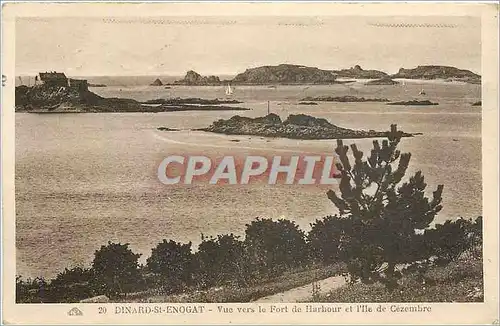 Ansichtskarte AK Dinard St Enogat Vue vers le Fort de Harbour et l'Ile de Cezembre