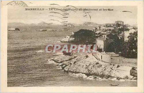 Cartes postales Marseille La Corniche Pointe de Maldorme et les Iles