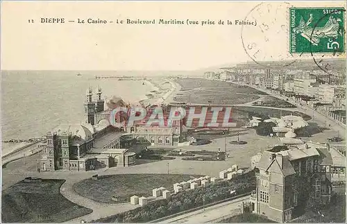 Cartes postales Dieppe Le Casino Le Boulevard Maritime vue prise de la Falaise