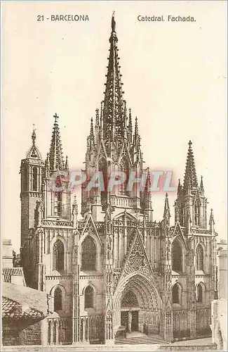 Cartes postales Barcelona Catedral Fachada