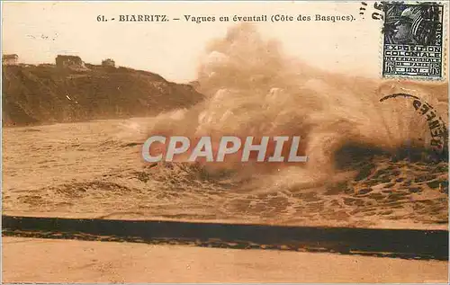 Ansichtskarte AK Biarritz Vagues en eventail Cotes des Basques