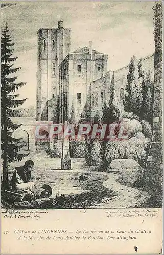 Cartes postales Chateau de Vincennes Le Donjon vu de la Cour du Chateau