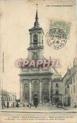 Cartes postales Nancy Eglise de Bonsecours Elevee par Here et par ordre de Stanislas