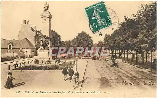 Cartes postales Caen Monument des enfants du Calvados et le Boulevard