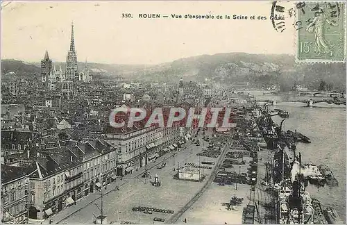 Cartes postales Rouen Vue d'ensemble de la Seine