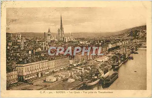 Cartes postales Rouen Les Quais Vue prise du Transbordeur Bateaux