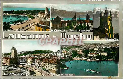 Cartes postales moderne Lausanne Ouchy Le port et le ch�teau