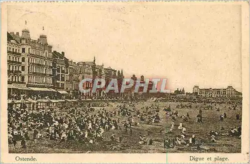 Cartes postales Ostende Digue et plage