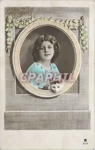 Cartes postales Heureuse Enfant Chat
