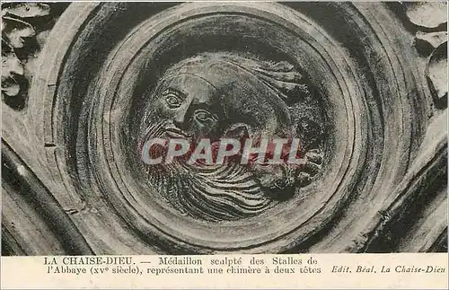 Ansichtskarte AK La Chaise Dieu Medaillon sculpte des Stalles de l'Abbaye