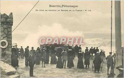 Cartes postales Biarritz Pittoresque Un Jour de Tempete au Rocher de la Vierge