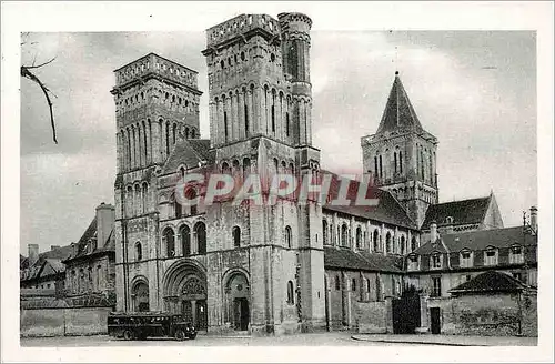 Moderne Karte Caen Calvados Abbaye aux Dames et la Trinite