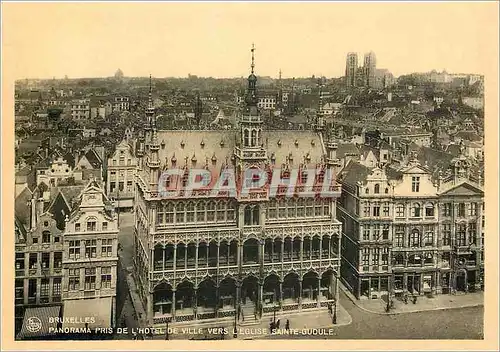 Cartes postales Bruxelles Panorama pris de l'Hotel de Ville vers L'Eglise Sainte Gudule