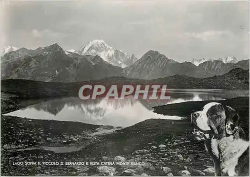 Moderne Karte Lago Sopra Il Piccolo S Bernardo E Vista Catena Monte Bianco Chien