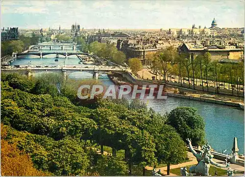 Moderne Karte Paris Panorama des quais de la Seine