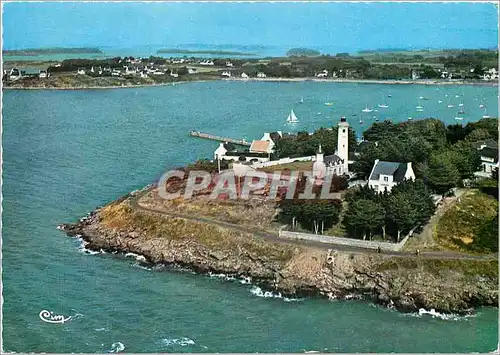 Moderne Karte Port Navalo Morbihan Vue generale aerienne du Phare et Pointe du Bilgroix