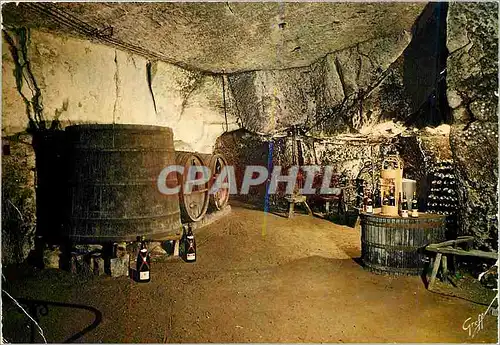 Moderne Karte Au pays des vins de la Loire Cave creusee dans la pierre ou vieillit lentement le bon vin