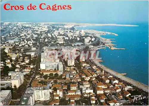 Moderne Karte Cros de Cagnes Vue generale et Port St Laurent Vue aerienne