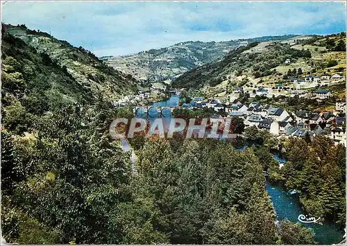 Moderne Karte Entraygues Aveyron Vue pittoresque de la Vallee de la Truyere