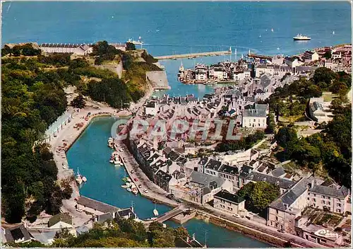 Moderne Karte Belle Ile en Mer Morbihan Vue generale aerienne du Palais